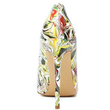 High-heels with Colorful Patterns Fashion Evening Party Shoes yy01