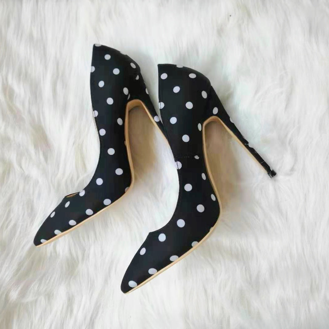High-heels with Polka Dot Pattern Fashion Women Party Shoes yy28