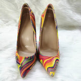 High-heels with Colorful Patterns Fashion Women Party Shoes yy09