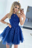 Cute A-Line Lace Homecoming Party Dresses N370