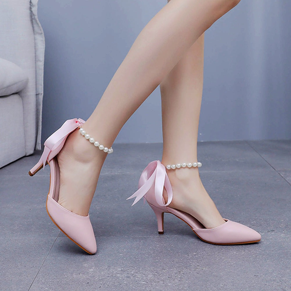 Matte Soft PU Leather Pointed Toe High Heels
