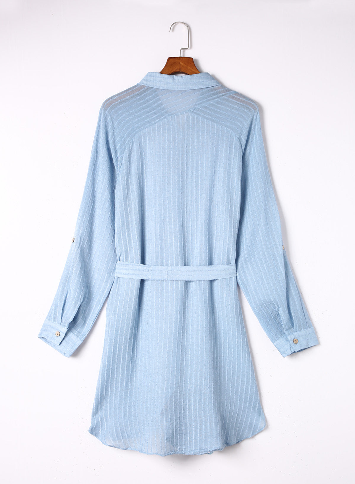 simiswim - Black Solid Color Tie Sun-proof Belt Sexy V Neck Cover Up