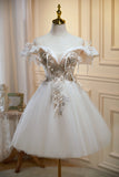 Gorgeous Off-the-shoulder Beads Homecoming Dress LJ0546