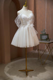 Lovely A-line Tulle Homecoming Dress with Beads LJ0551