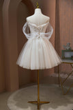 Lovely A-line Tulle Homecoming Dress with Beads LJ0551