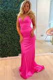 Mermaid Hot Pink Long Formal Prom Dress N354