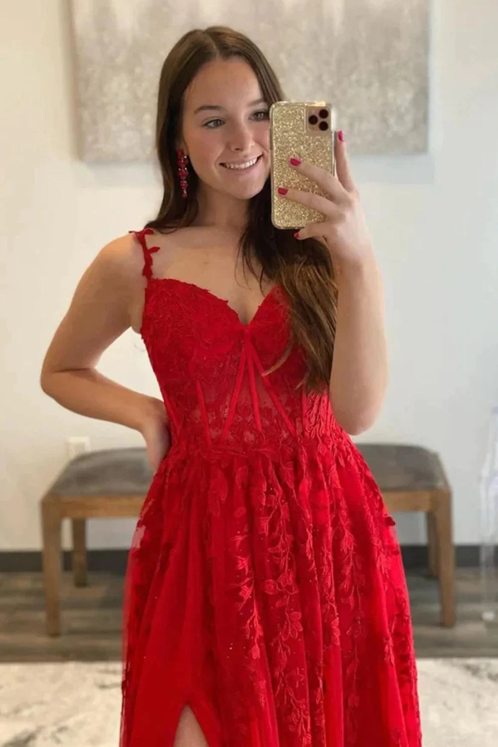 Off the Shoulder Lace Appliques Long Prom Dress