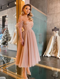 Off-the-shoulder Sweetheart Tulle Prom Dress N369