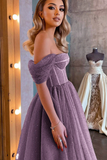 Off-the-shoulder Sweetheart Tulle Prom Dress N369