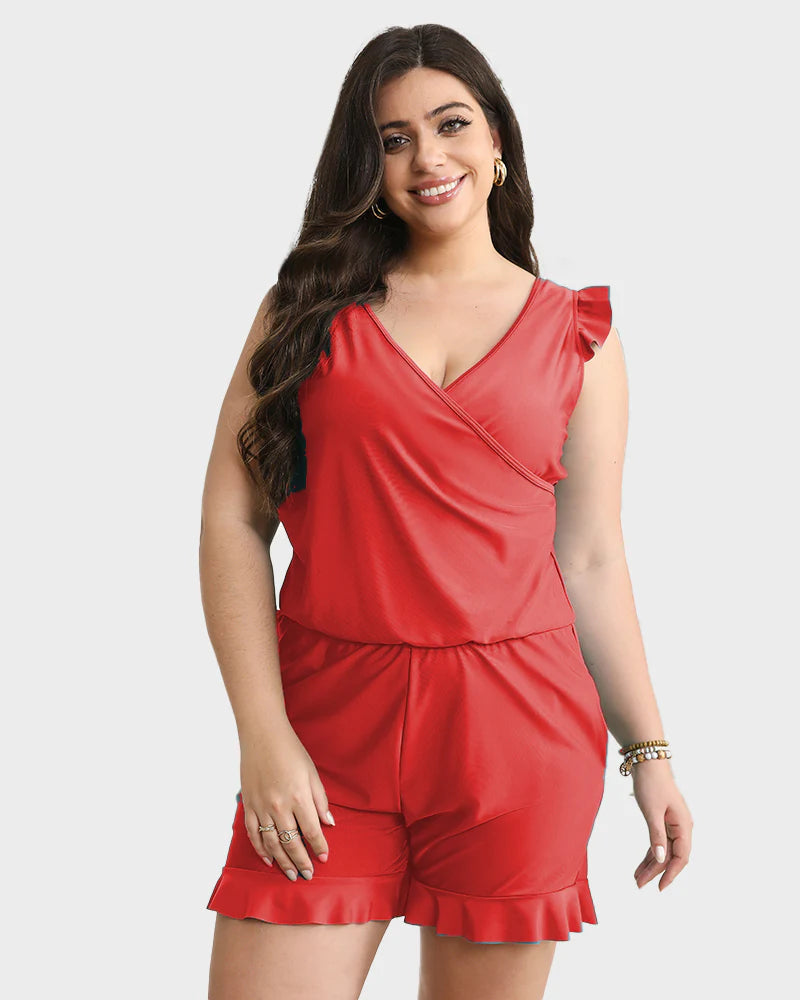 simiswim - Built-In Bra Swim Romper Three Piece Set