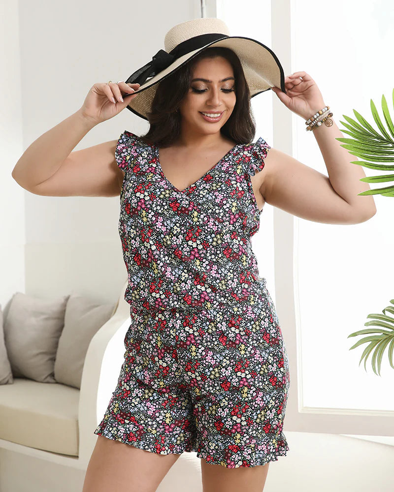 simiswim - Built-In Bra Swim Romper Three Piece Set