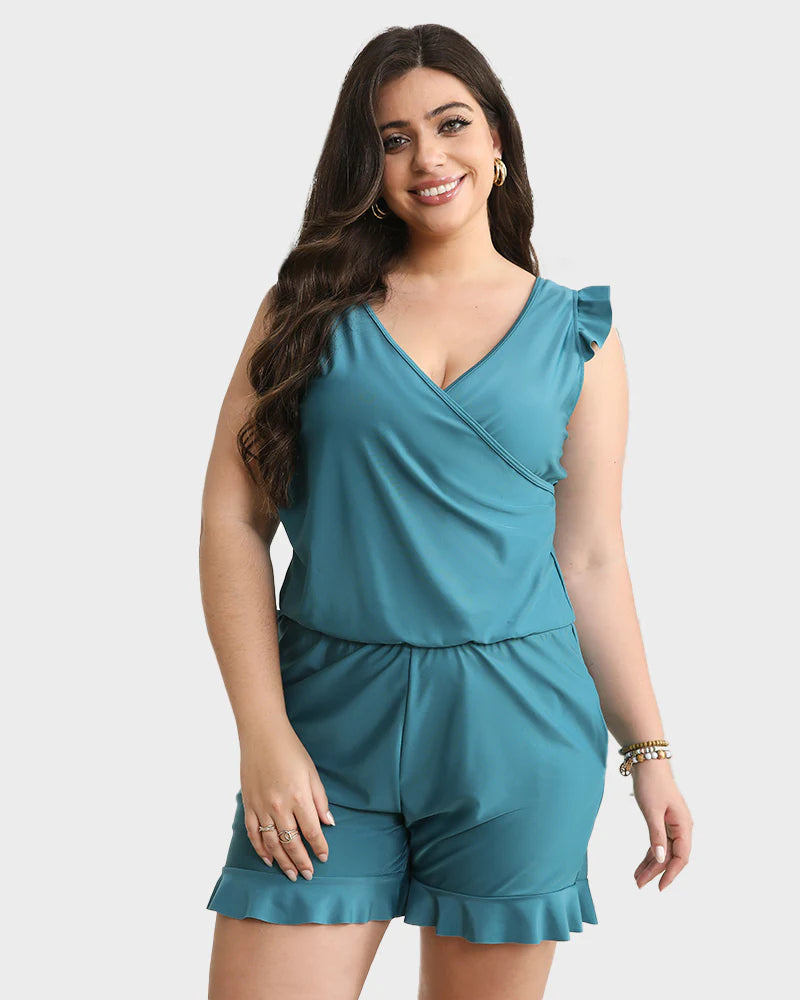 simiswim - Built-In Bra Swim Romper Three Piece Set