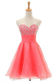 Sleeveless Sweetheart Red Prom Dresses Homecoming Dresses