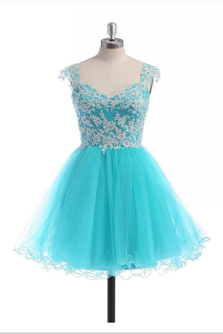 Lace V-Neck Prom Dresses Homecoming Dresses With Straps