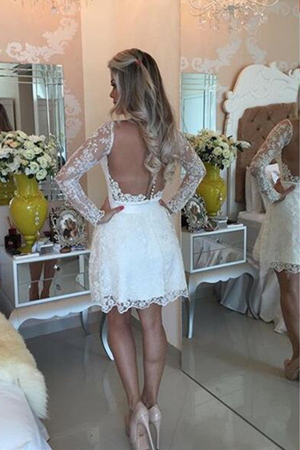Fit Lace Sleeve Strap Prom Dresses Homecoming Dresses