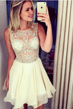 Sleeveless Beads Tulle Sweetheart Prom Dresses Homecoming Dresses