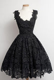 Black Lace Strap Prom Dresses Homecoming Dresses