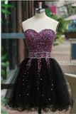 Sexy Sequins Beaded Sweetheart Prom Dresses Homecoming Dresses