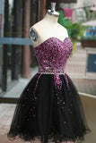 Sexy Sequins Beaded Sweetheart Prom Dresses Homecoming Dresses