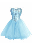 Baby Blue SweetHeart Orangza Homecoming Dresses Graduation Gown