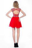 Red Chiffon Short Prom Dresses Homecoming Dresses