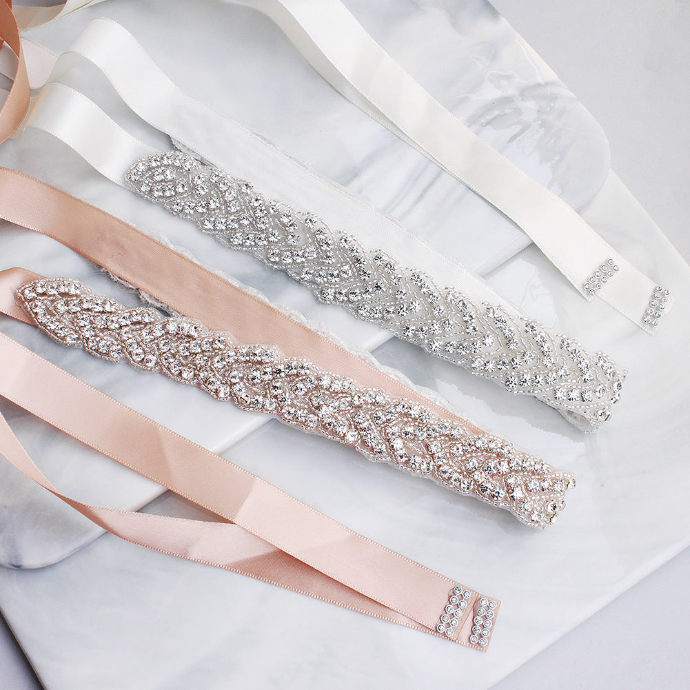 Rhinestone Decorative Wedding Belt Crystal Belt Wedding Accessory B06