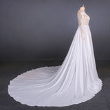 Gorgeous Long Sleeves Chiffon Wedding Dresses with Appliques N2354