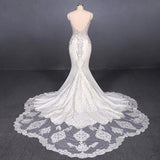 Sexy Spaghetti Straps Mermaid Wedding Dresses with Lace Mermaid Bridal Dresses N2302