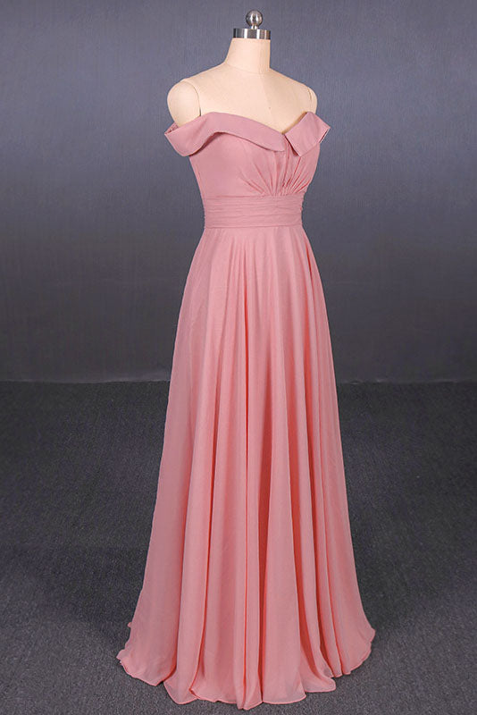 Strapless Floor Length Chiffon Prom Dresses A Line Bridesmaid Dresses ...