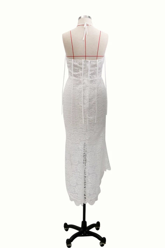 Sheath Lace Prom Dresses Unique Lace Wedding Dresses with Ruffles N2239