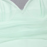 Mint Short Sleeve Open Back Bandage Homecoming Dresses
