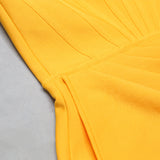 Yellow Sweetheart Pleats Bandage Homecoming Dresses
