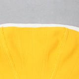 Yellow Sweetheart Pleats Bandage Homecoming Dresses