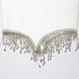 White Sleeveless Fringed Rhinestone Mini Homecoming Dresses
