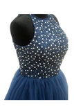 Ball Gown Navy Blue Prom Dresses Homecoming Dresses