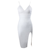 Sexy Spaghetti Straps Side Slit Homecoming Dresses