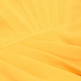 Yellow Sweetheart Pleats Bandage Homecoming Dresses