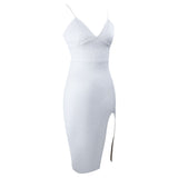 Sexy Spaghetti Straps Side Slit Homecoming Dresses