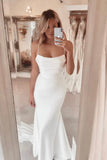 Spaghetti Straps Mermaid Scoop Neck Wedding Dresses N040