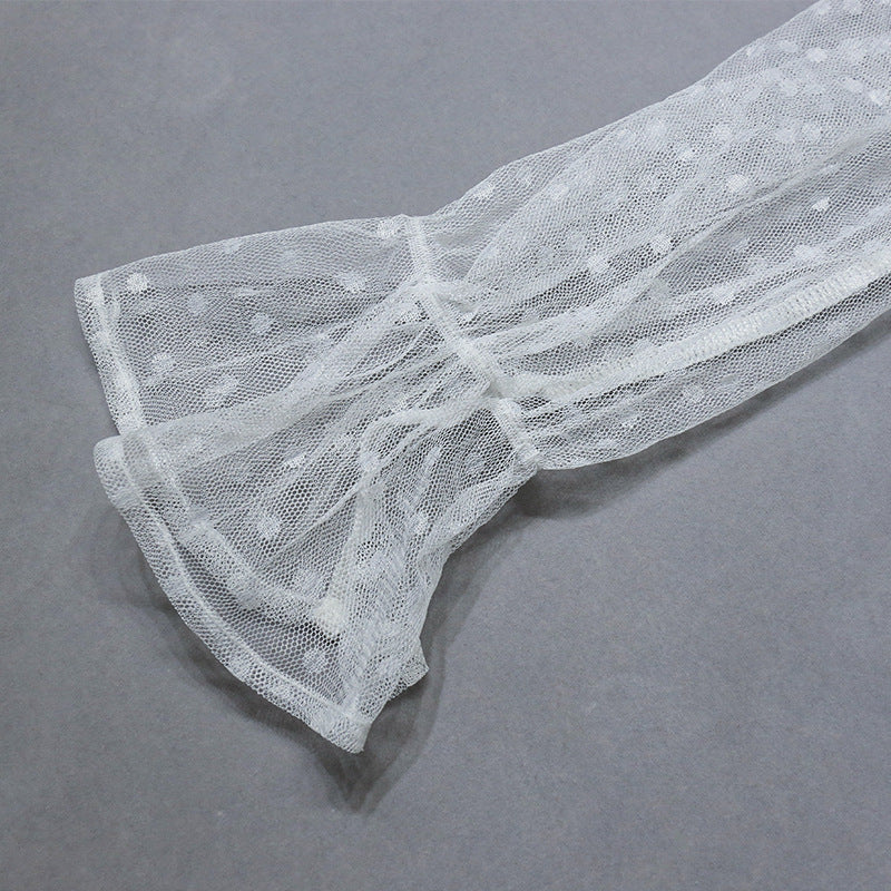 Square Neck Long Mesh Sleeves Bandage Homecoming Dresses
