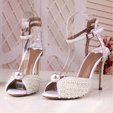 Sandals with Pearls Fashion Evening Party Shoes Wedding Shoes yy30