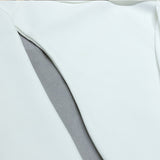 White Long Sleeves Irregular Bandage Homecoming Dresses