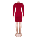 Elegant Burgundy V-Neck Long Sleeves Sheath Homecoming Dresses