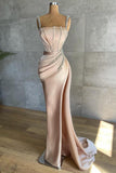 Party Dresses Formal Dresses Pink Starps Mermaid Appliques Bead Long Prom Dresses PD0554