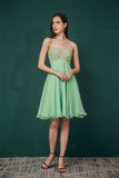 Cute Sweetheart Knee Length Chiffon Beading Short Prom Dresses Y291045