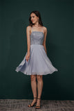 Cute Neading Chiffon Knee Length Short Homecoming Dresses Y301039