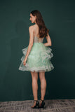 Spagehetti Straps Beading Tulle Homecoming Dresses Y341036