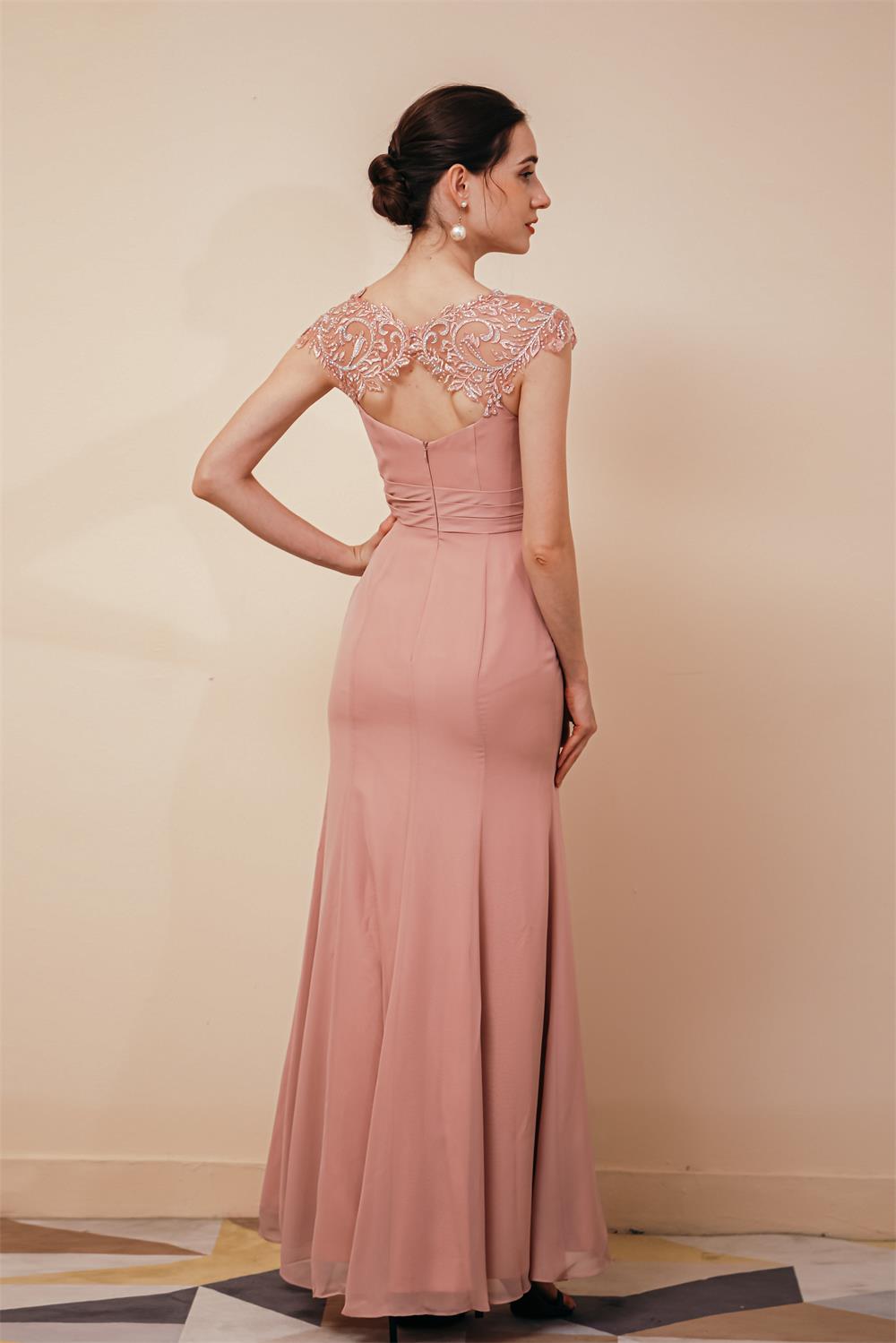 Charming Side Split Long Open Back Prom Dresses Evening Dresses Y291051