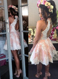 Elegant High Neck Lace Homecoming Dresses Sweet 16 Dresses Graduation Dresses