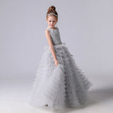 A Line Lace Tulle Princess Flower Girl Gown With Belt